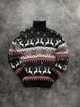 Свитер Ornament новогодний унисекс шерстяной XL черный (26584) - изображение 1