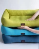 Лежак для собак и котов Happy Peppy Sofa Рогожка 70х50 см Голубой - изображение 4