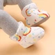 Детские теплые пинетки "Warm Paws" для малышей (длина стельки 10,5 см) (0-6 месяцев) белый с радугами (KS1013) - изображение 2