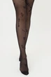 Женские колготки в сетку с принтом Giulia INFLUENCE 40 (2) 4 Black-nero, капроновые с рисунком Джулия - изображение 3
