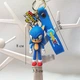 Брелок Соник из мультфильма (Sonic the Hedgehog) на карабине с ремешком для ключей и рюкзака - изображение 2