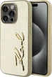 Etui plecki Karl Lagerfeld Wrinkled Metal Signature do Apple iPhone 15 Pro Max Golden (3666339255473) - obraz 1
