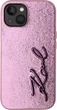 Etui plecki Karl Lagerfeld Wrinkled Metal Signature do Apple iPhone 15 Pro Pink (3666339255602) - obraz 3