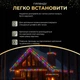 Уличная гирлянда Бахрома 12 м 200 LED Мультиколор белый провод гирлянда штора на улицу на дом - изображение 8