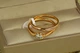 Кольцо Xuping Jewelry двойное Зрачок р 20 золотистое - изображение 1
