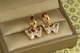 Серьги подвески Xuping Jewelry Хрустальная бабочка со съемными колечками 2,7 см золотистые - изображение 1