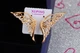 Серьги Xuping Jewelry Большие крылья бабочки 3,8 см золотистые - изображение 2