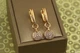 Серьги подвески Xuping Jewelry могнетки с фианитами 3.2 см золотистые - изображение 1