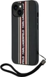 Etui plecki Karl Lagerfeld Saffiano Athleisure Stripes Cord do Apple iPhone 15 Black/Red (3666339254605) - obraz 2