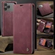 Чехол книжка Caseme с магнитом для iPhone 17 Pro бордовый бумажник - изображение 2