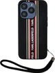 Etui plecki Karl Lagerfeld Saffiano Athleisure Stripes Cord do Apple iPhone 15 Pro Black/Red (3666339254629) - obraz 1