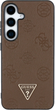 Панель Guess Grained Hot Stamp Peony Pattern Triangle Logo MagSafe для Samsung Galaxy S25 Brown (3666339449247) - зображення 3