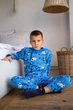 Тепла піжама для хлопчика (кофта та штани) на манжетах з принтом Носи своє 116 Темно-блакитний (p-4174-167452) - изображение 3