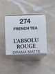 Помада для губ с матовым финишем lancome l'absolu rouge drama matte 274 french tea. объем 3.4 g. тестер - изображение 8