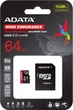 Карта пам'яті ADATA MicroSDXC 64 GB UHS-I Class 10 + SD адаптер (AUSDX64GUI3V30SHA2-RA1) - зображення 4