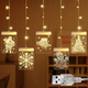 Гирлянда штора с 3D фигурками светодиодная новогодняя праздничная пластиковая с работой от USB 2,5 м (482120-Prob) Теплая белая - изображение 1