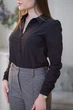 Жіноча чорна сорочка з манжетою на ґудзиках LadyLike 46 Чорний (ll2029710090345) - изображение 3