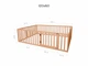 Детский деревянный манеж-кровать Монтессори BUSY WOOD напольная Модель 6.2 120x60 см Натуральное дерево - изображение 2