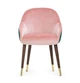 Барный стул на кухню MeBelle POURVIE 55 х 58 х 85 см в кафе, ресторан, пудовый розовый + зеленый велюр - изображение 3