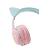 Беспроводные наушники Onvyx BT612I с кошачьими ушками, RGB-подсветкой, Bluetooth 5.3, FM-радио, MicroSD, AUX, складные Turquoise - изображение 3