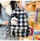 Стильный рюкзак в клетку Vintage Plaid 1360 Black-white - изображение 6