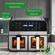 Аэрогриль с двумя корзинами по 6л Zepline ZP-0218 Двухкамерная аэрофритюрница 4200Вт Мультипечь 12л с двумя чашами и силиконовыми формами - изображение 1