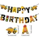 Паперова гірланда Happy Birthday 3 м БУДІВЕЛЬНІ МАШИНИ (4883) - зображення 2