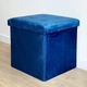 Пуф для зберігання велюровий складаний MBM HOME TH-05 BLUE синій - зображення 3