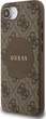 Etui plecki Guess 4G Round Patch Classic Logo with MagSafe do Apple iPhone 16e Brown (3666339454043) - obraz 4