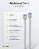Патч-корд Goobay RJ45 FTP6a 0.15m patch Slim Ultra Flexi PoE+ Cu сірий(75.07.4304) - изображение 9