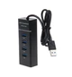 USB 3.0 Hub на 4 порти із вбудованим кабелем 30см Grand G303 до 5 Гбіт/с Чорний - зображення 6