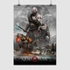 Постер Бог войны, Кратос и сын, сражение с гигантом, God Of War, GoW, A2 60×43 см (id3014) - изображение 1