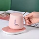 Чашка с подогревом от USB Lucky 400 мл до +55 °C кружка на подставке подарочный набор Розовый - изображение 7