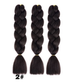 Канекалон Jumbo Braid однотонний чорно-коричневий коса довжина 60 см Вага 100 грам Термостійкий 2# - зображення 2