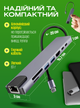 Usb хаб переходник type с на юсб 8в1 hub адаптер на тайп си для ноутбука макбука смартфона планшета пк концентратор с кардридером разветвитель 8 портов 4K HDMI+USB3.0+2.0 + RJ45 +SD/TF card reader+PD Female hub 8in1 - изображение 9