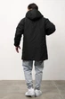 Мужская Зимняя Куртка Парка Удлиненная Теплая Черная Without Snowman L/XL (372940) - изображение 8
