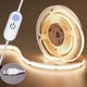 USB світлодіодна стрічка 5V COB, тепле біле світло, з сенсорною кнопкою, 2м - зображення 4