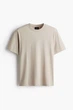 Футболка H&M Regular Fit бежевий 0685816276 L - зображення 4