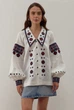 Жіноча лляна вишиванка Подільська Темна Folk Moda 4XL Білий (podlxsxka-temna-5064-304511169) - изображение 1