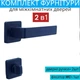 Комплект дверных ручек в чёрном цвете для межкомнатных дверей с фиксатором WC TRION FLASH Z-74 BLACK - изображение 1