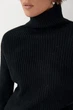 В'язаний гольф в рубчик колір чорний ONE SIZE FL_002875 - зображення 4