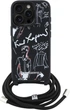 Etui plecki Karl Lagerfeld Crossbody Grained Pattern & Logo do Apple iPhone 16 Pro Black (KLHCP16LPGGRMPCK) - obraz 1