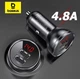 Автомобильное зарядное устройство Baseus Digital Display 24W 2USB порта 4.8A Зарядка в авто Car Charger CCBX-0G Grey - изображение 7