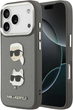 Панель Karl Lagerfeld FW Grained Karl&Choupette Heads Pins&Logo для Apple iPhone 17 Pro Grey (KLHCP17LPSFDHPOG) - зображення 1