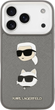 Панель Karl Lagerfeld FW Grained Karl&Choupette Heads Pins&Logo для Apple iPhone 17 Pro Grey (KLHCP17LPSFDHPOG) - зображення 3