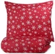 Komplet pościeli Homla Snoflock poszewka na kołdrę i 2 poszewki na poduszki wzór śnieżynki czerwona 160x200 / 2*70x80 cm (5904183867977) - obraz 1
