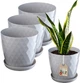 Квітковий горщик з блюдцем Amily 20 см 3 шт. Сірий (K8154) - зображення 1