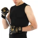 Перчатки для смешанных единоборств MMA на липучке размер XL Кожа FISTRAGE черный-золотой VL-4159 - изображение 7