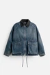 Джинсовая куртка с утепленной подкладкой Zara голубой вареный XL арт.1538\373\400 - изображение 6