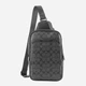 Сумка слинг через плечо мужская из натуральной кожи Coach Ethan Pack In Signature Canvask BG-COA-15 Черная (196395195558) - изображение 1